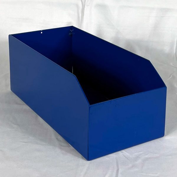 Small Container with custom blue powder coat finish | CMS Custom Metal Shapes